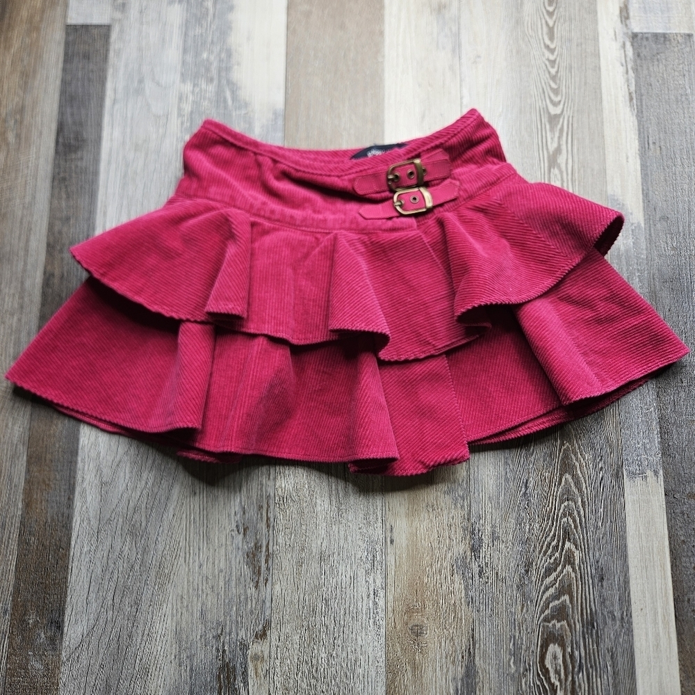 Ralph Lauren 4 4T Cordoruy Skirt Magenta Pink Ruffle